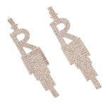 Strass oorbellen letter R